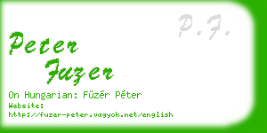 peter fuzer business card